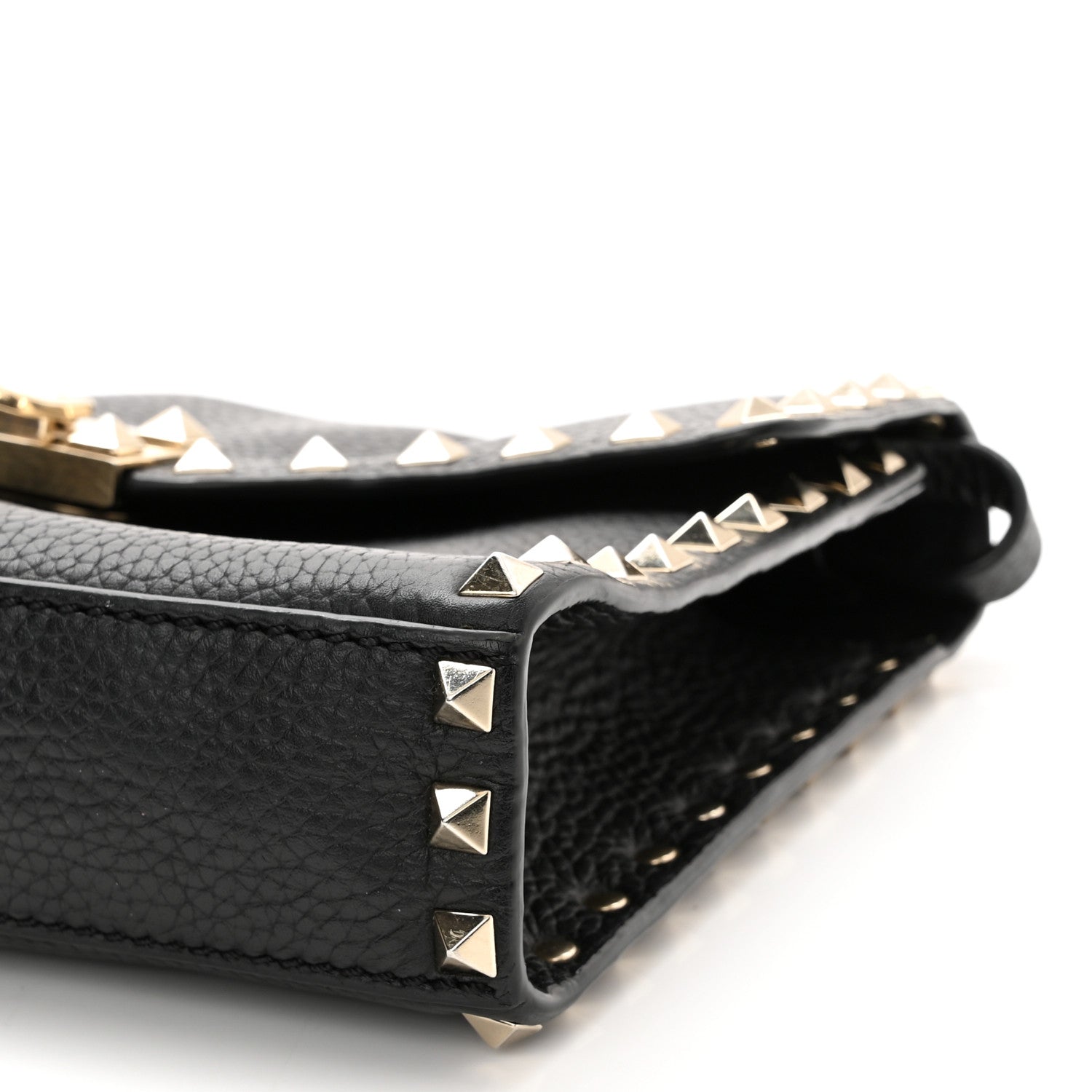 Valentino Garavani Pebbled Calfskin Medium Rockstud Flip Lock Crossbody Bag Black 5 of 9