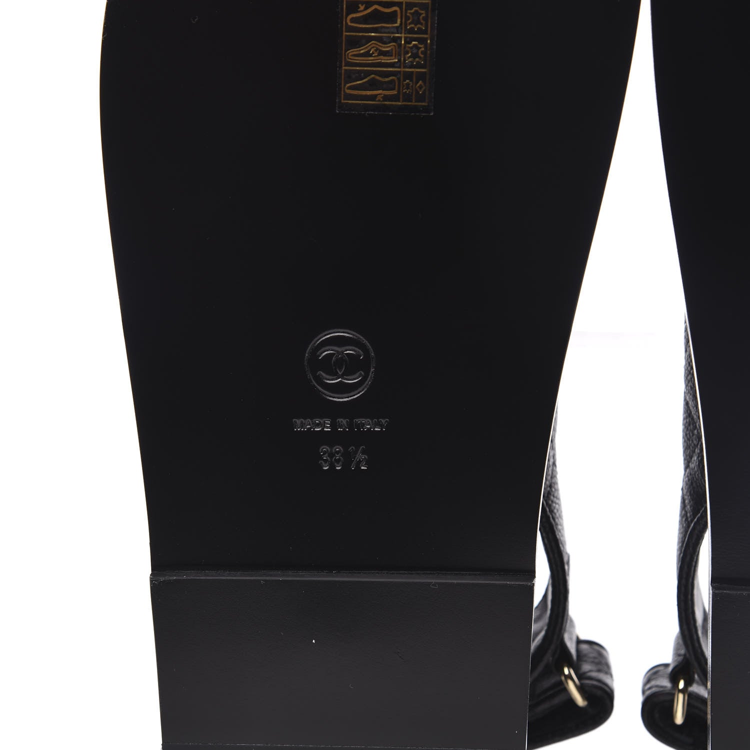 Chanel Grained Calfskin Velcro Dad Sandals 38.5 Black 6 of 9
