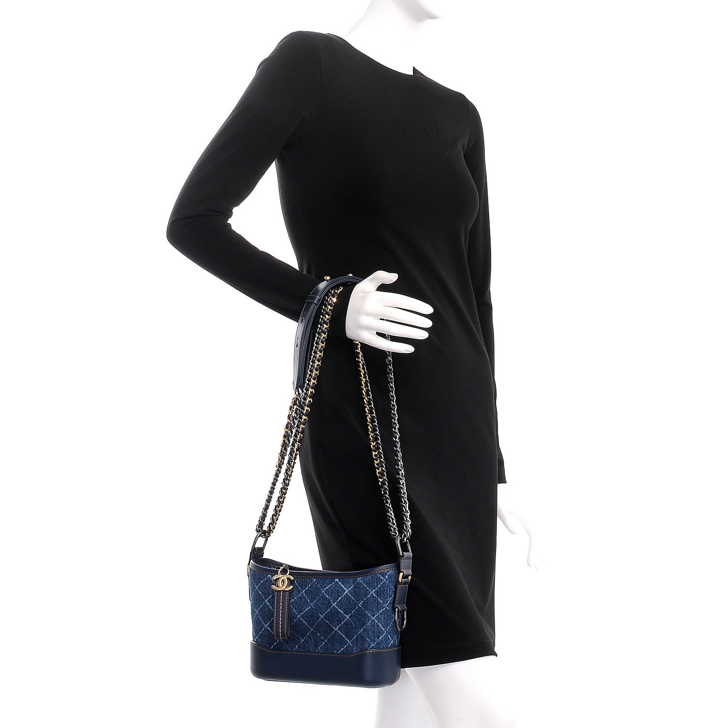 Chanel Denim Calfskin Small Gabrielle Hobo Blue 3 of 8