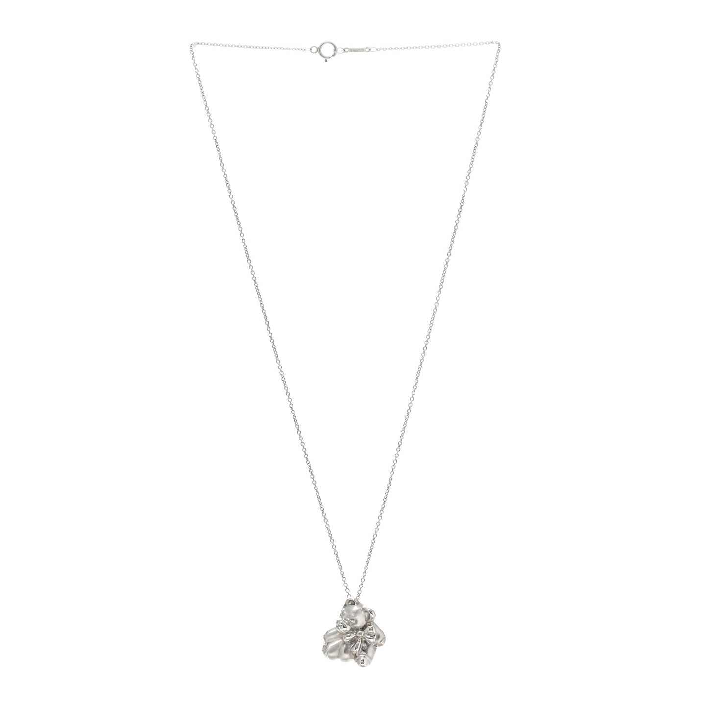 Sterling Silver Teddy Bear Pendant Necklace