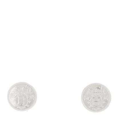 Hermes Sterling Silver TPM Ex-Libris Earrings 1 of 5