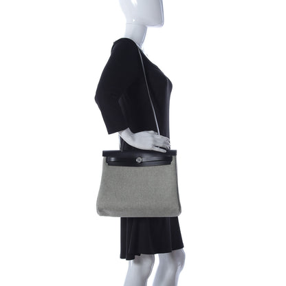 Hermes Vache Hunter Criss Viking Herbag Zip Retourne 31 PM Ecru Black 3 of 15