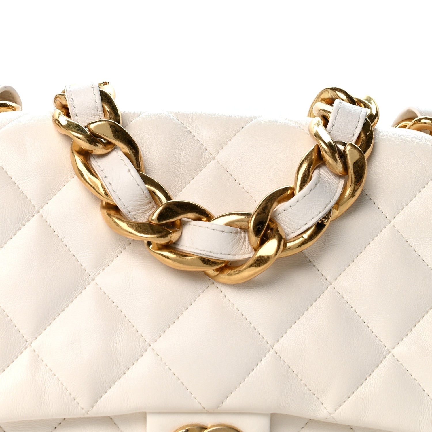 Chanel Lambskin Quilted Large CC Funky Town Flap White 8 of 12