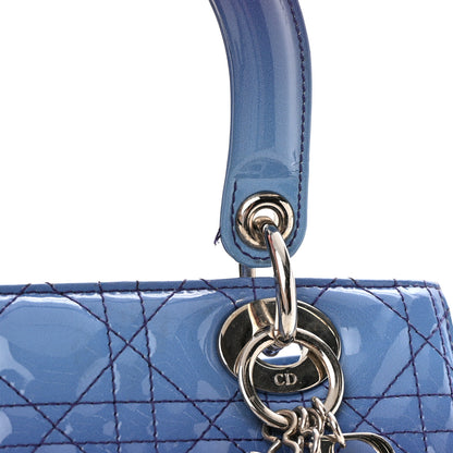 Christian Dior Patent Cannage Gradient Medium Lady Dior Purple Blue 16 of 26