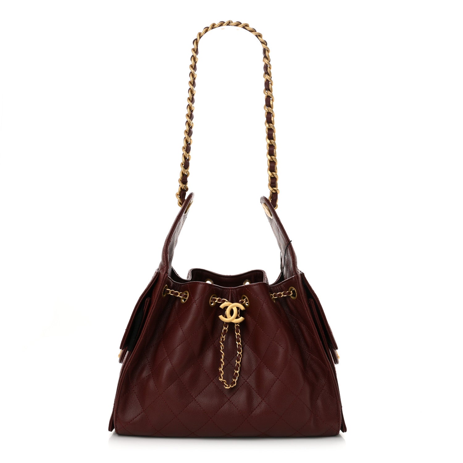 Chanel Caviar Quilted Small Chanel 25 Handbag Burgundy 1 of 10