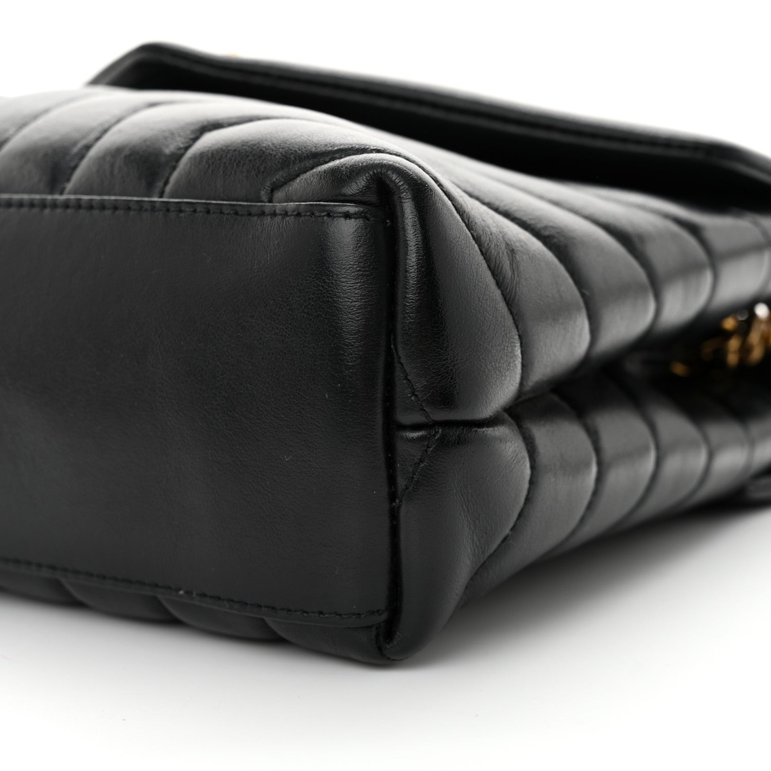 Saint Laurent Calfskin Y Quilted Monogram Small Loulou Chain Satchel Black 10 of 11