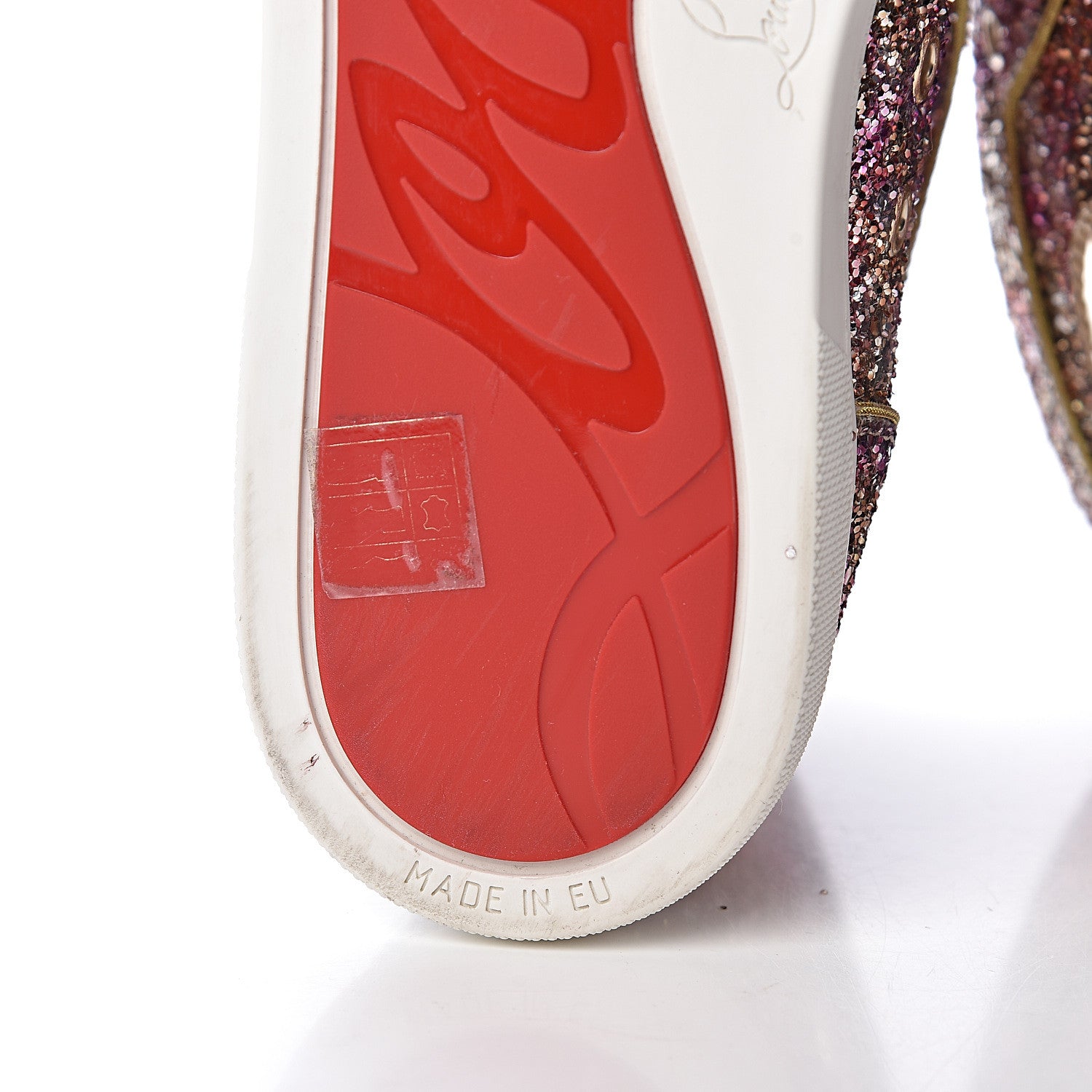Christian Louboutin Bip Bip Glitter Womens Disco Ball Flat Sneakers 40 Rosette 12 of 12