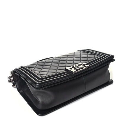 Chanel Lambskin Quilted Medium Boy Flap Black 5 of 9