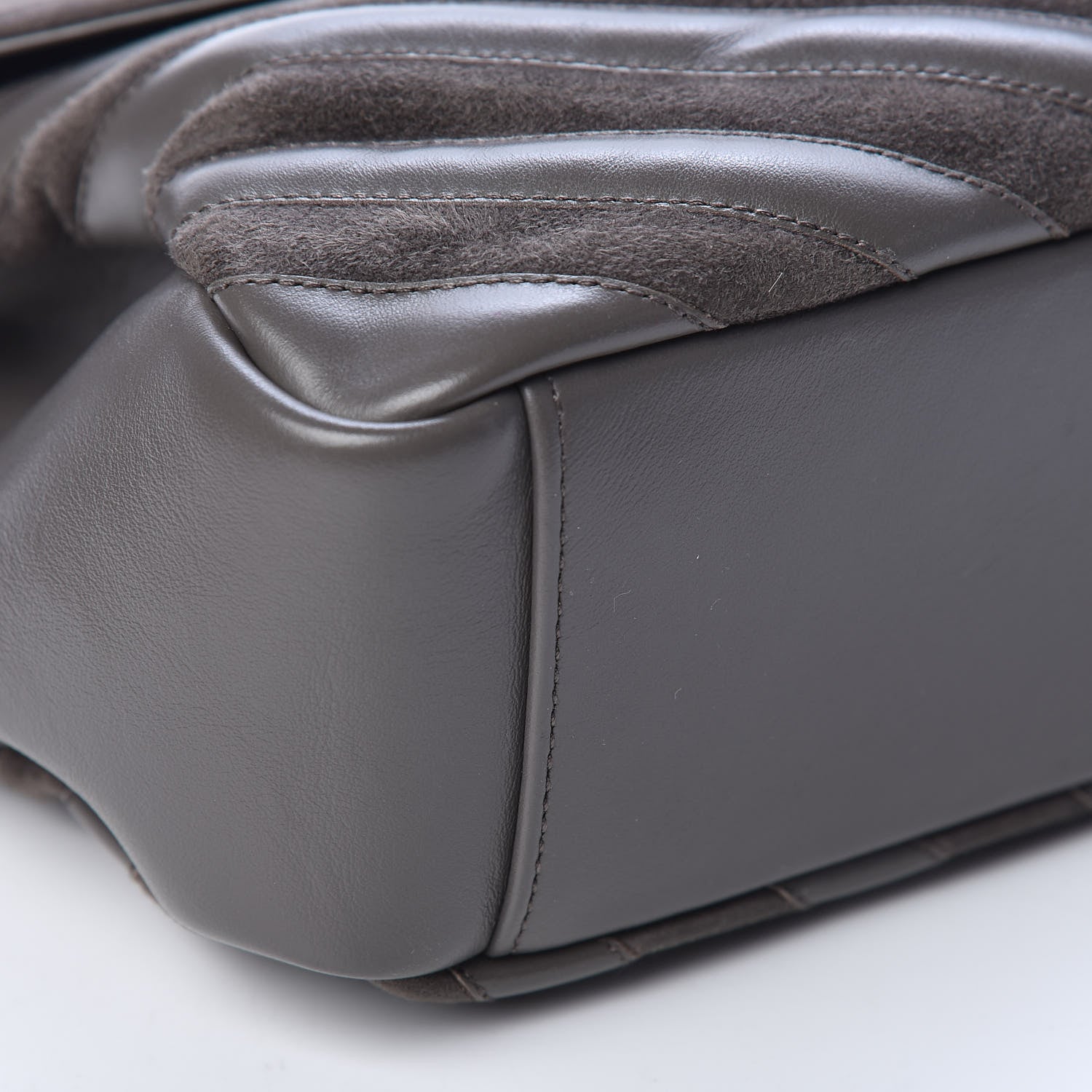 Saint Laurent Sheepskin Suede Matelasse Chevron Monogram Large College Satchel Earth 9 of 10