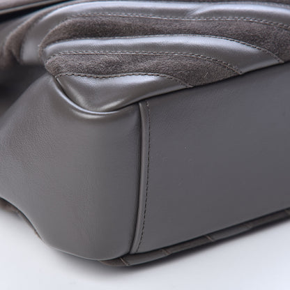 Saint Laurent Sheepskin Suede Matelasse Chevron Monogram Large College Satchel Earth 9 of 10