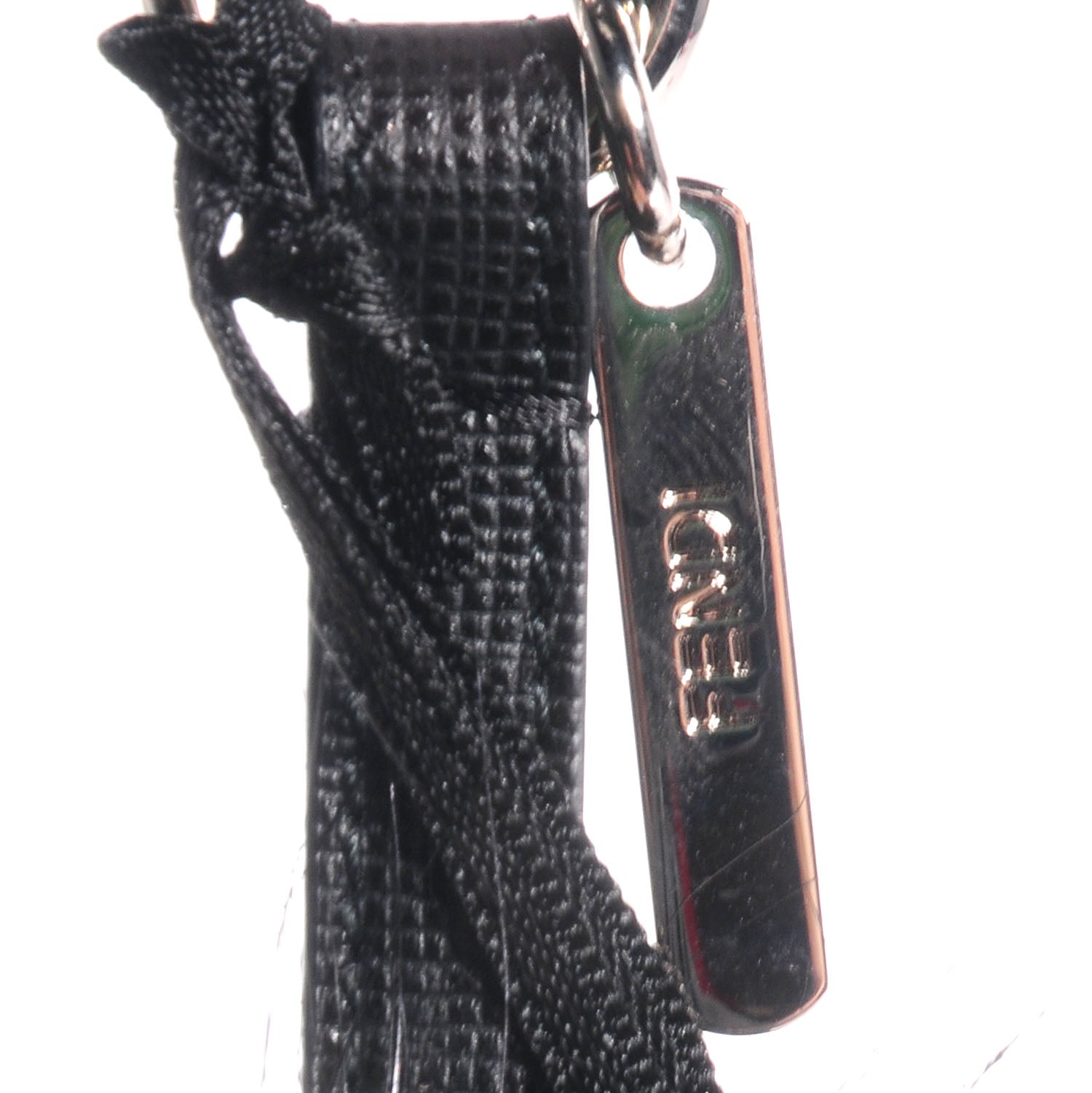 Fendi Vitello Elite Fox Fur Fusto Monster Bag Bug Charm Black Yellow 5 of 7