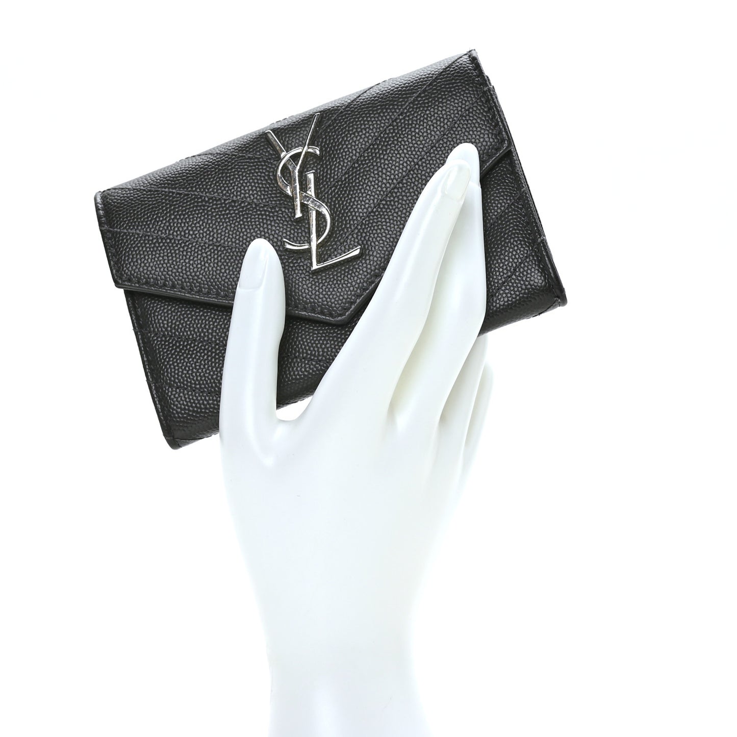 Grain De Poudre Matelasse Chevron Small Monogram Envelope Wallet Earth
