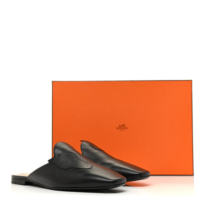 Hermes Calfskin Tangeria Mules 38 Black 10 of 10