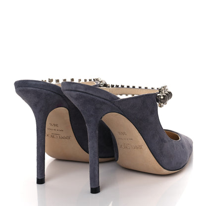 Jimmy Choo Suede Crystal Pearl Bing 100 Pumps 36.5 Grey 4 of 8