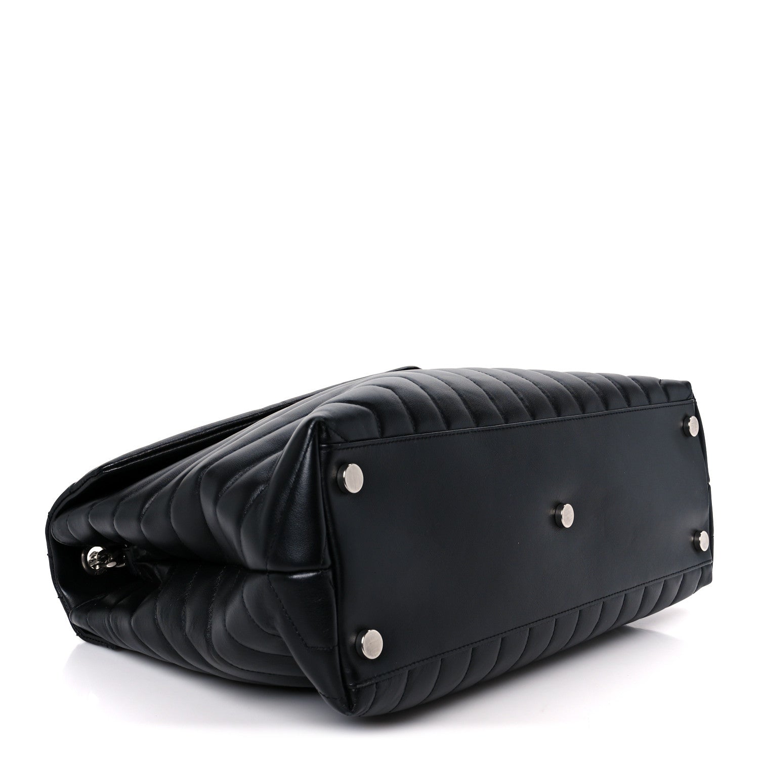 Saint Laurent Calfskin Y Quilted Monogram Large Loulou Chain Satchel Black 4 of 11