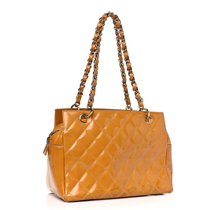 Chanel Patent Quilted Petit Timeless Shopping Tote PTT Yellow 2 of 19