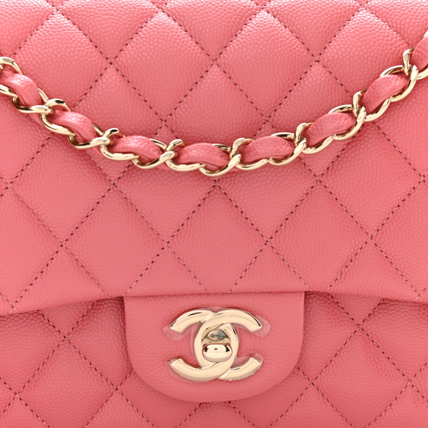 Chanel Caviar Quilted Medium Double Flap Pink 8 of 10