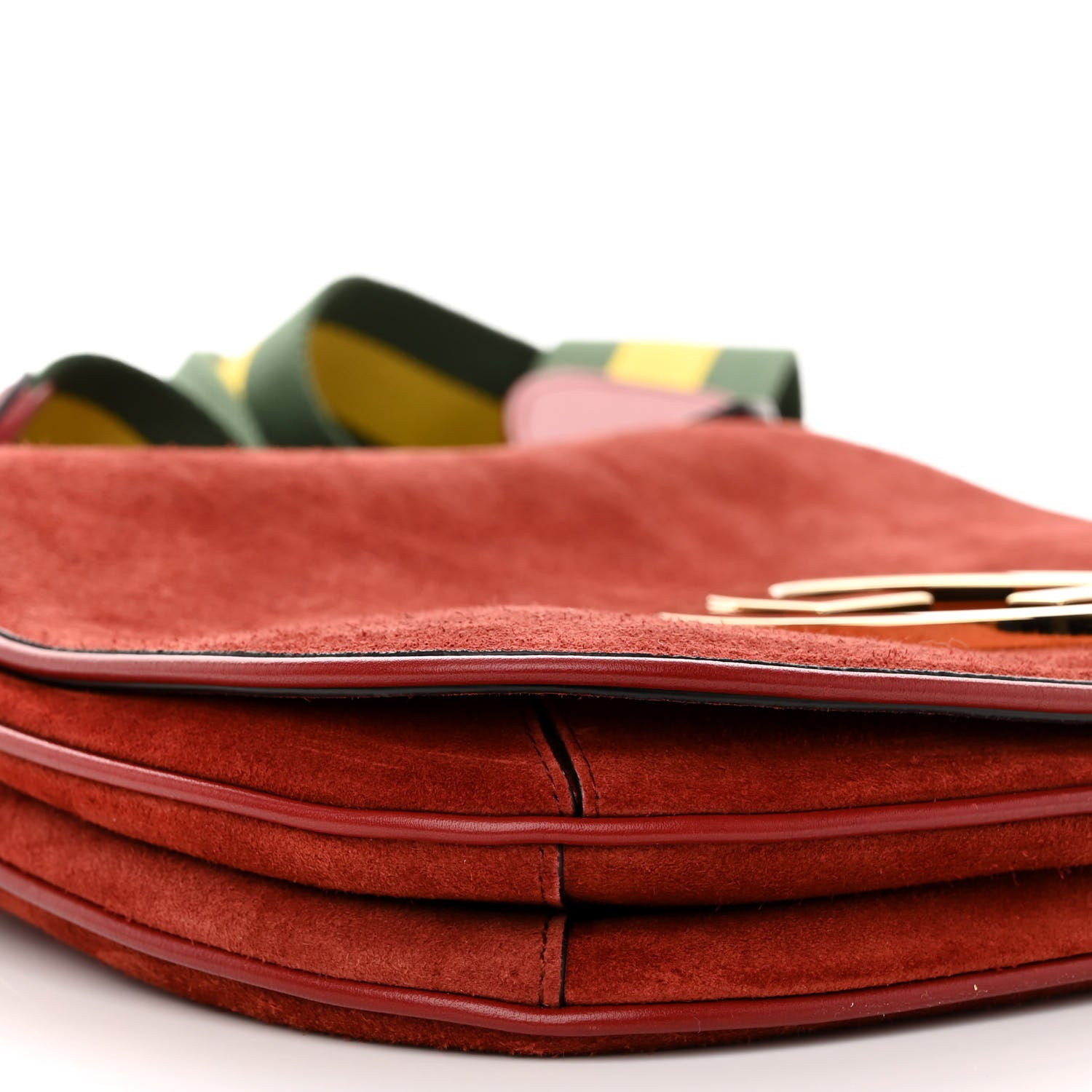 Gucci Suede Talco Roxy Calfskin Web Medium Blondie Shoulder Flap Bag Blondie Red 8 of 10