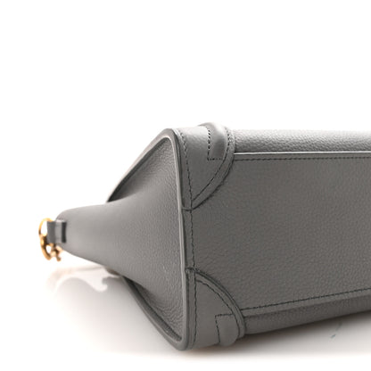 Celine Baby Drummed Calfskin Nano Luggage Kohl 9 of 10