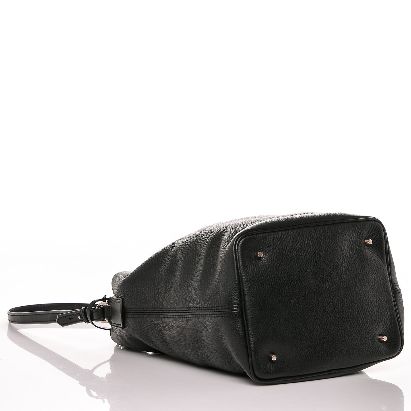 Grainy Calfskin Canvas Mega Check Medium Ashby Hobo Black