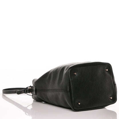 Burberry Grainy Calfskin Canvas Mega Check Medium Ashby Hobo Black 4 of 8