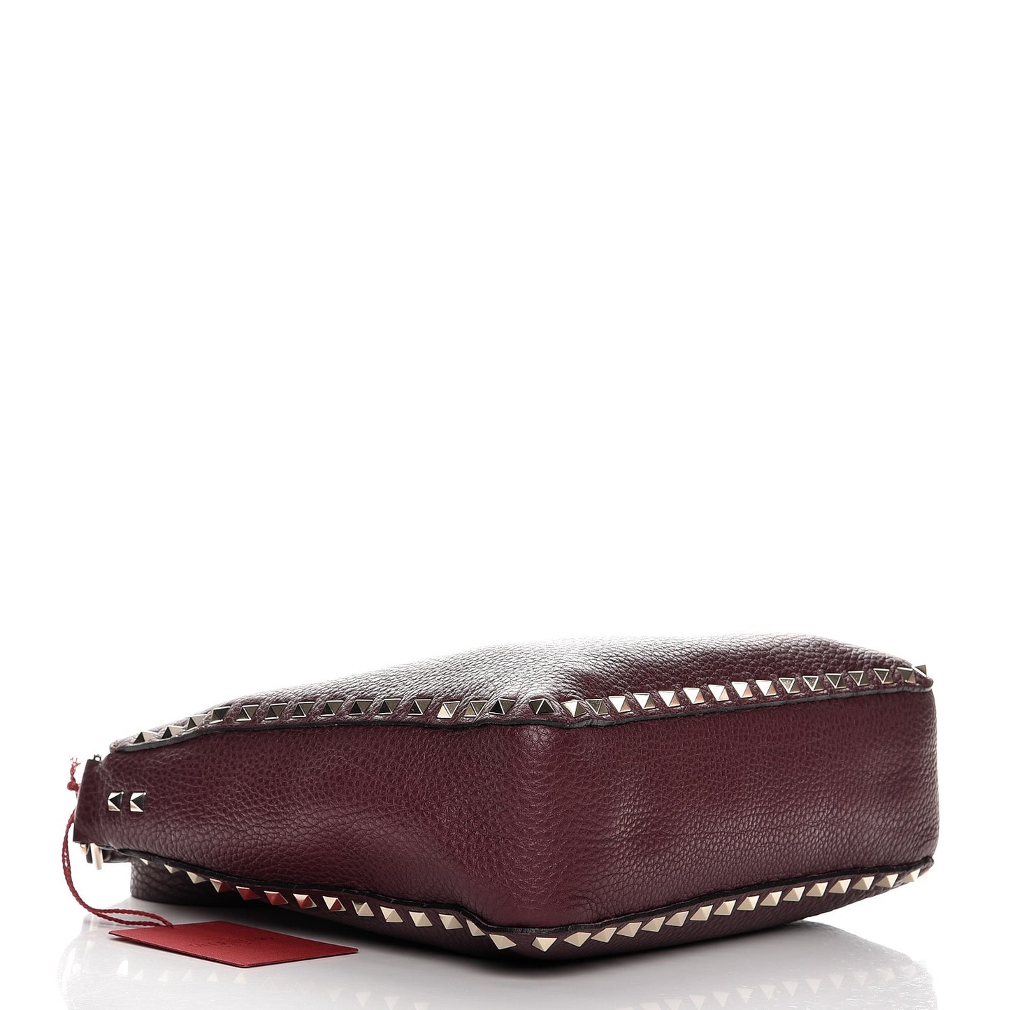 Pebbled Calfskin Small Rockstud Flip-Lock Messenger Bag Vinaccia