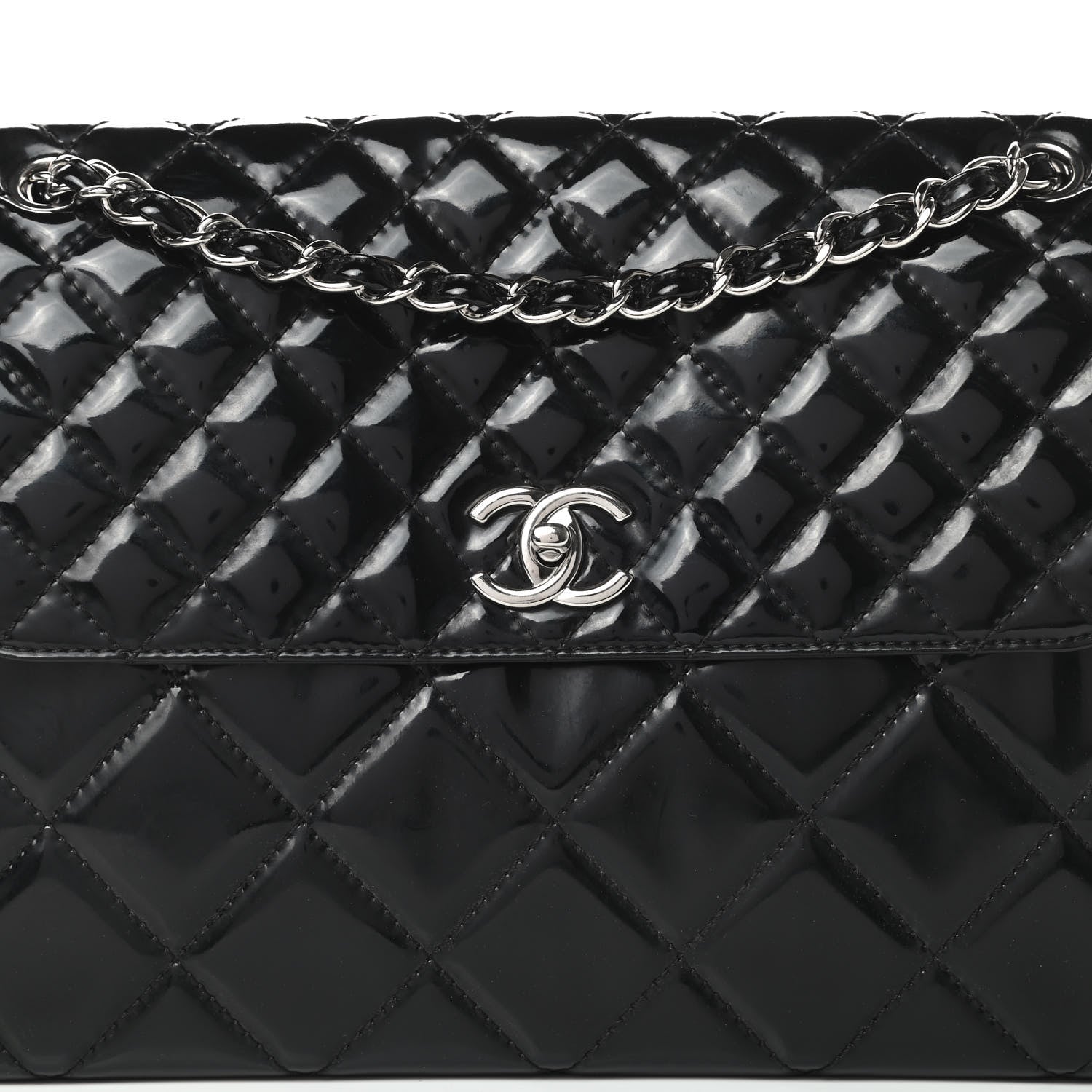 Chanel Vinyl Quilted In the Business Flap Bag Black 9 of 14