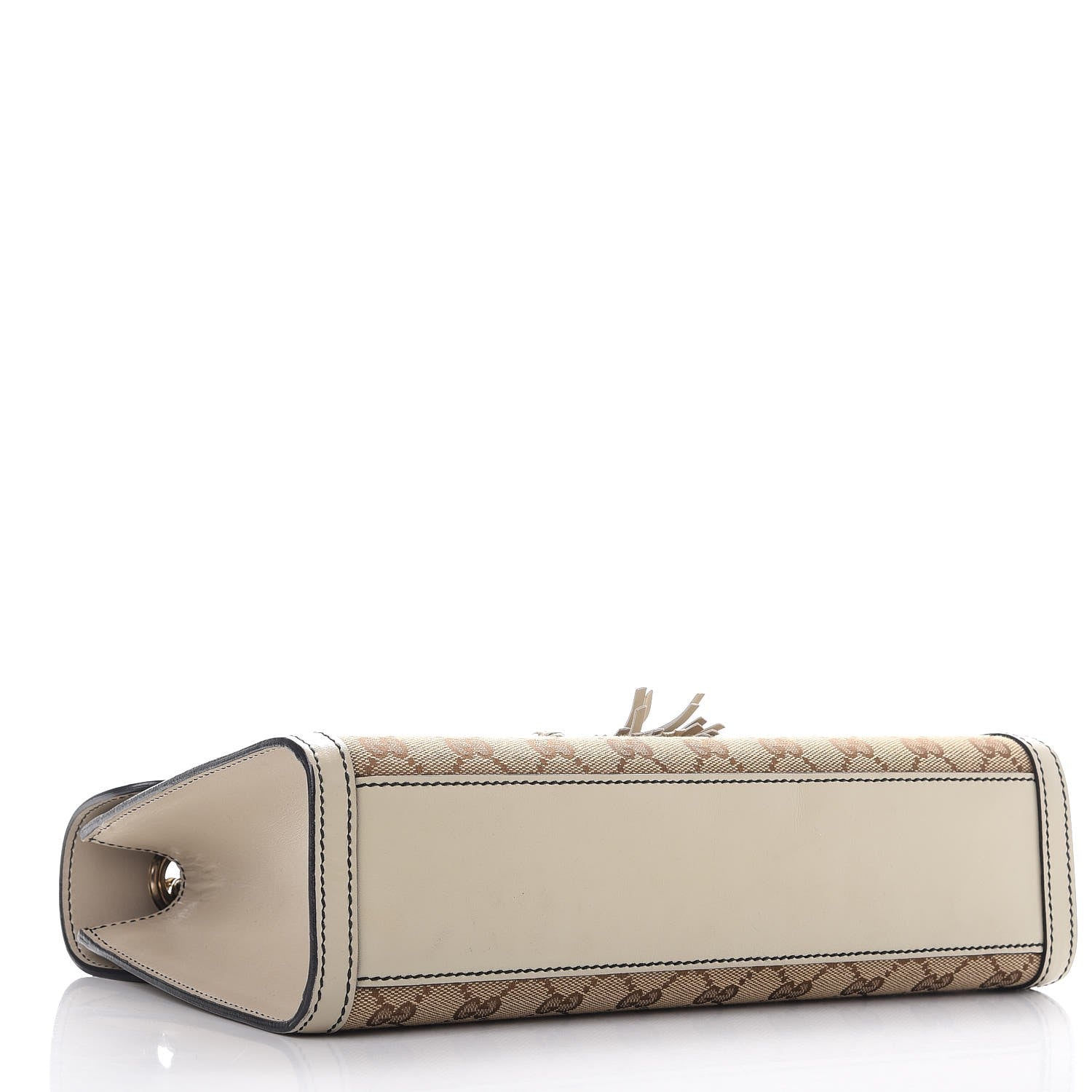 Gucci Monogram Margaux Calfskin Medium Emily Chain Shoulder Bag Beige Ebony Mystic White 4 of 9
