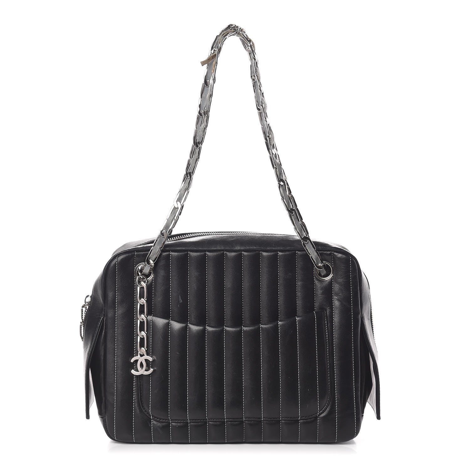 Chanel Lambskin Vertical Quilted Mademoiselle Camera Case Black 1 of 21