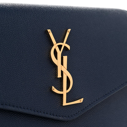 Saint Laurent Grain De Poudre Monogram Uptown Chain Wallet Blue Charron 8 of 8