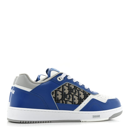 Christian Dior Smooth Calfskin Jacquard Oblique Mens B27 Low Top Sneakers 44 Blue White 5 of 10