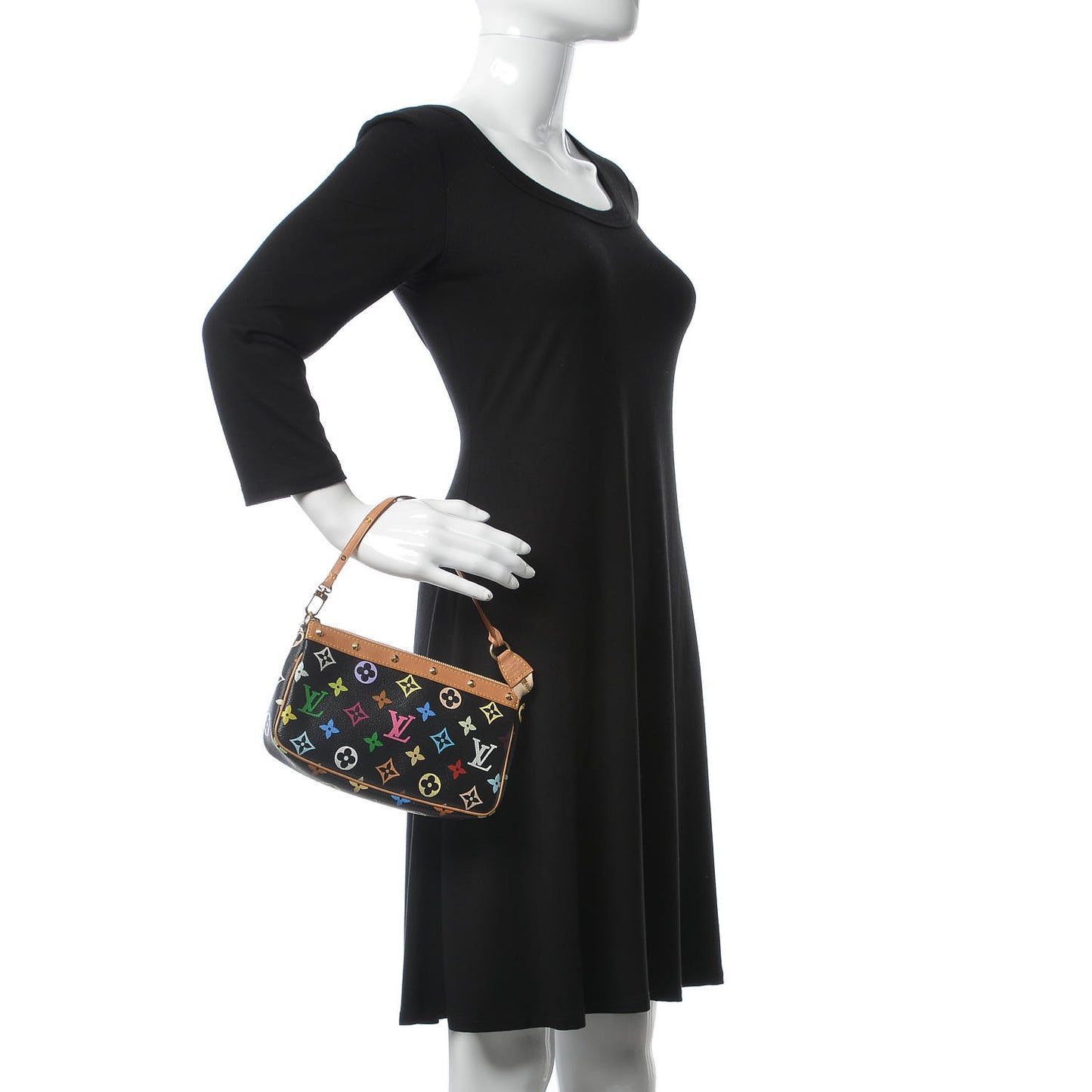 Monogram Multicolor Pochette Accessories Black