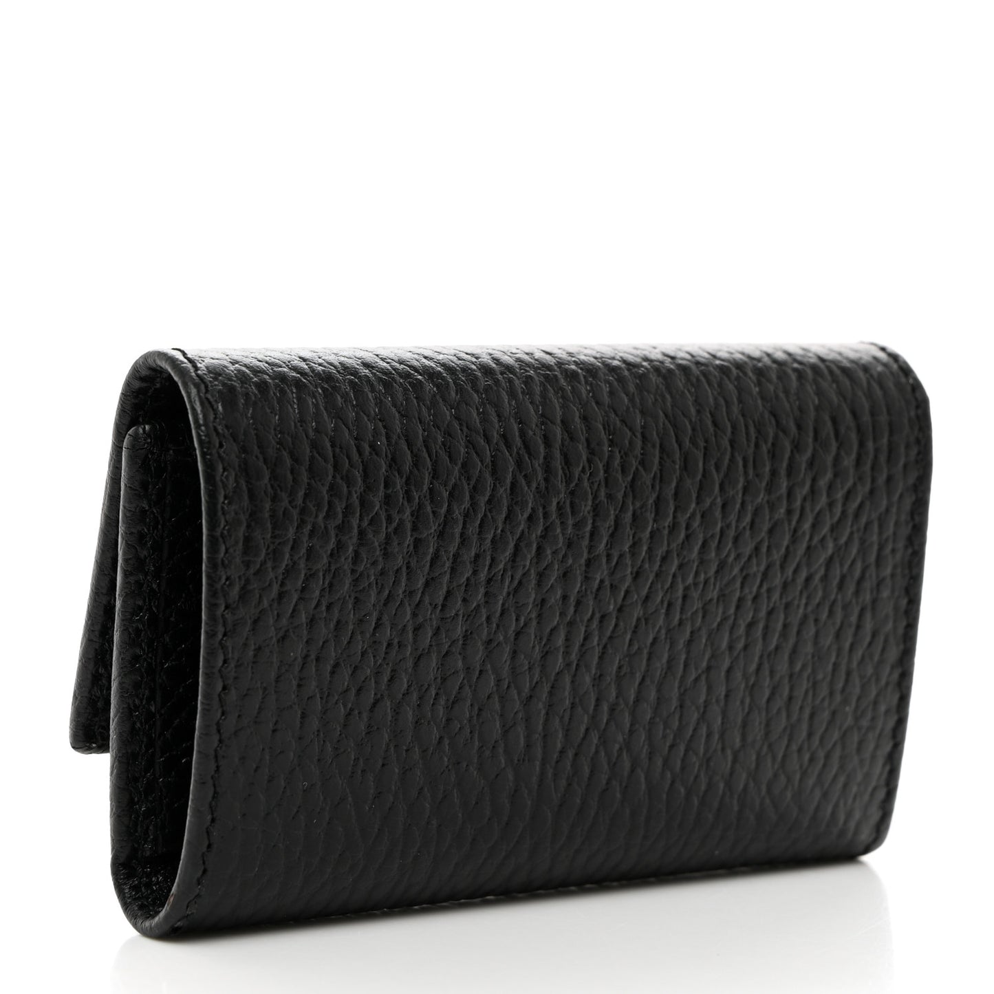 Pebbled Calfskin GG Marmont 6 Key Holder Black