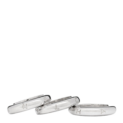 Chanel Sterling Silver Logo Set of 3 Stacking Rings 52 6 4 of 5