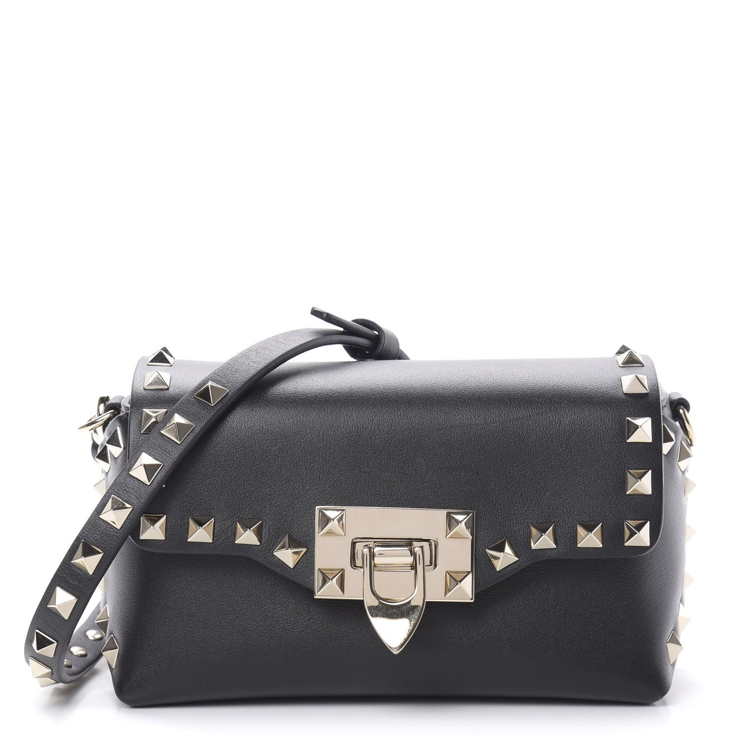Vitello Mini Rockstud Crossbody Bag Black