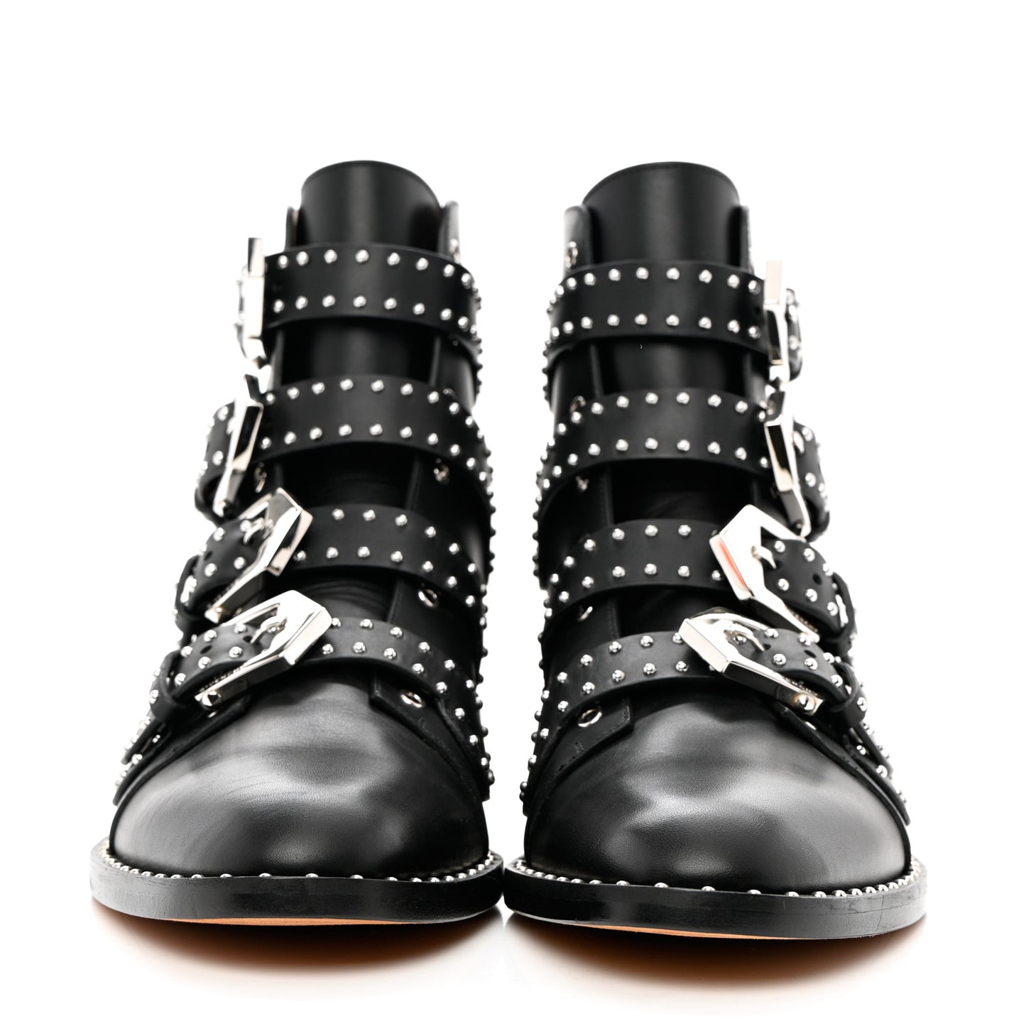 Calfskin Studded Prue Buckle Bootie 39 Black