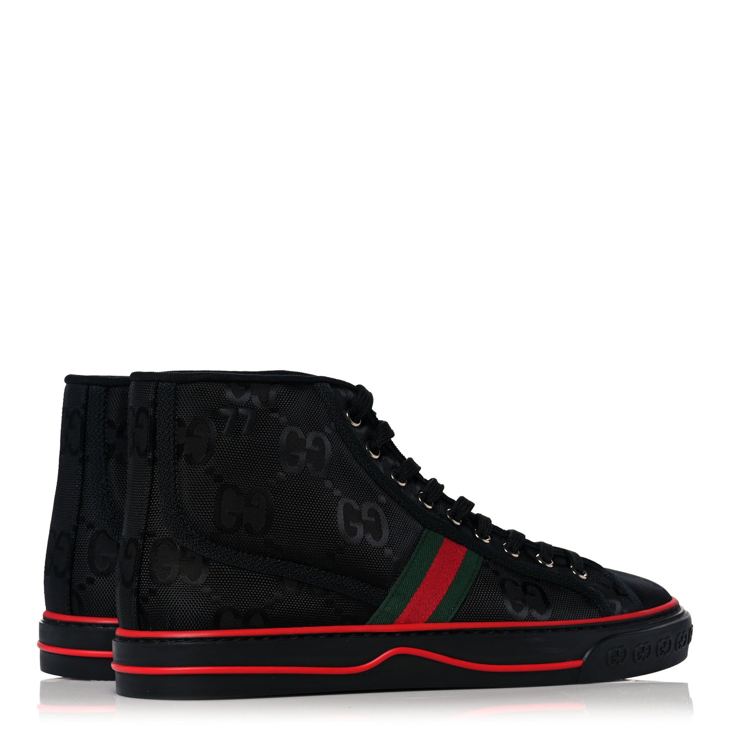 Econyl Nylon Web Monogram Off The Grid Mens 1977 Tennis High Top Sneakers 8 Black