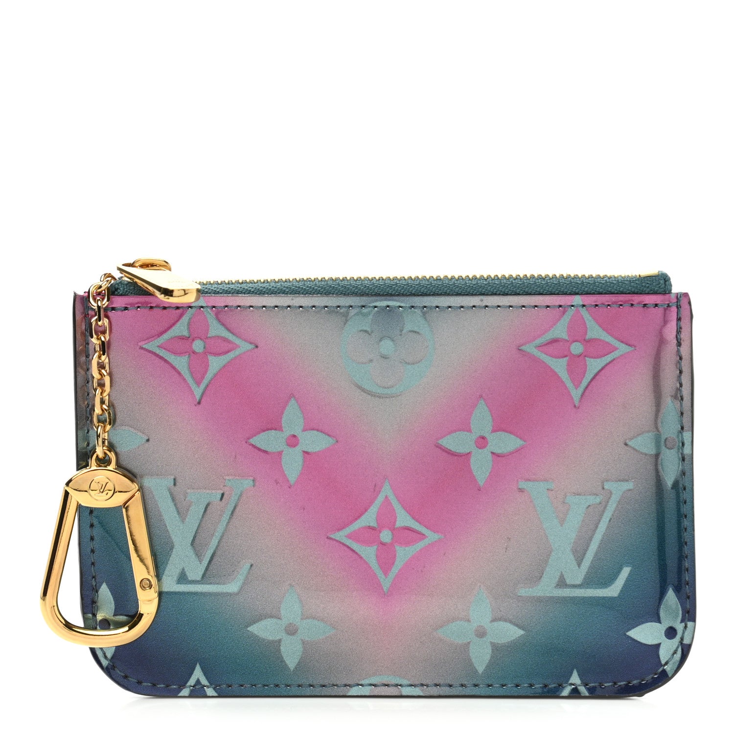 Louis Vuitton Metallic Vernis Degrade Key Pouch Blue Pink 1 of 6