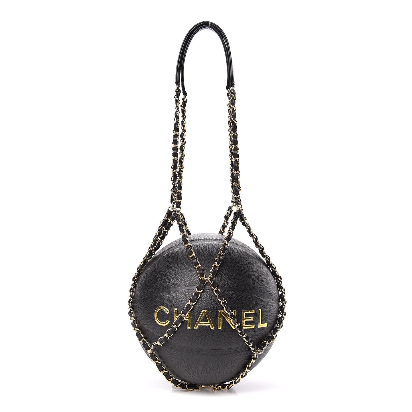 Lambskin Chain Net and Basketball Black Dark Gold