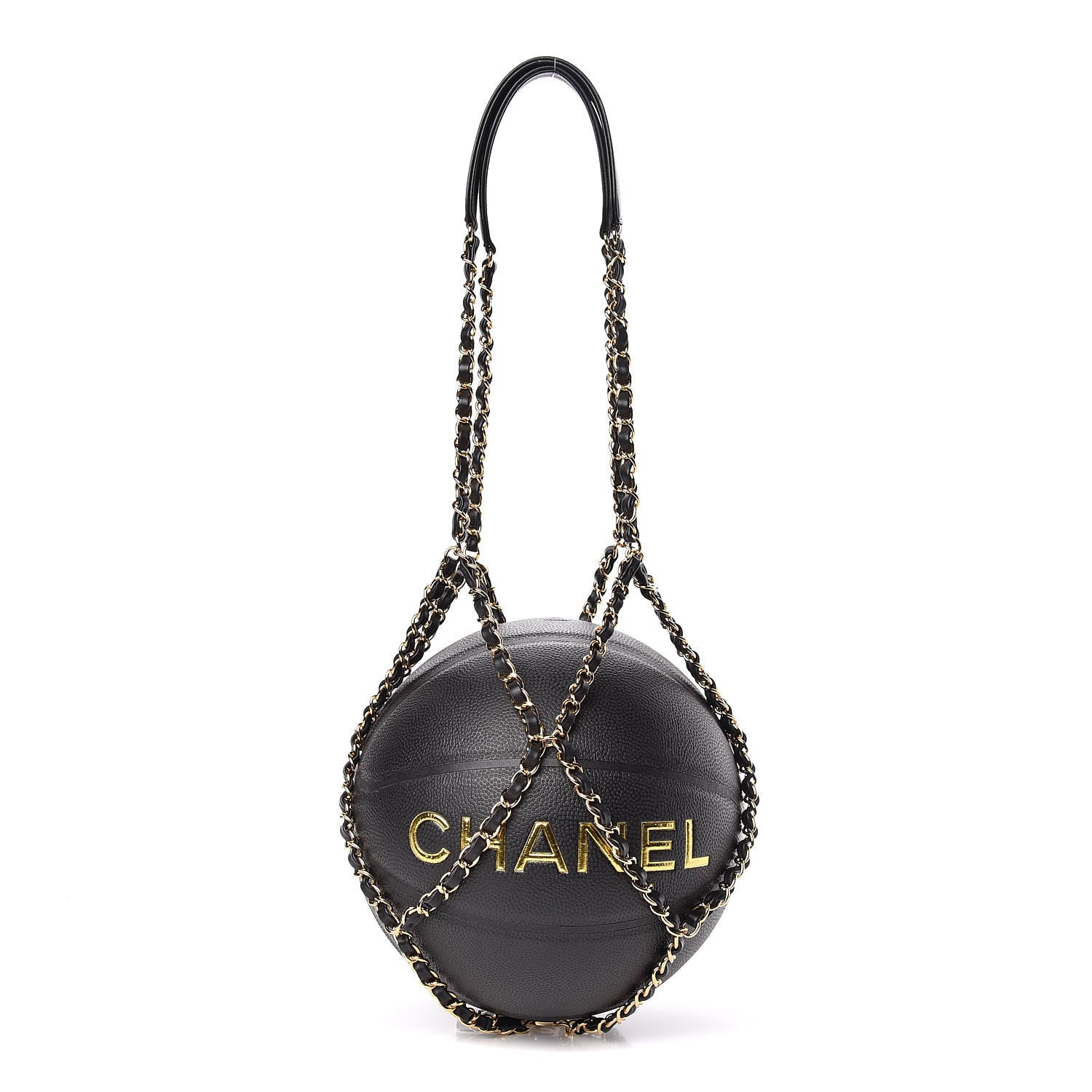 Chanel Lambskin Chain Net and Basketball Black Dark Gold 1 of 10