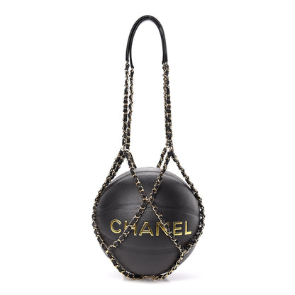 Chanel Lambskin Chain Net and Basketball Black Dark Gold 1 of 10