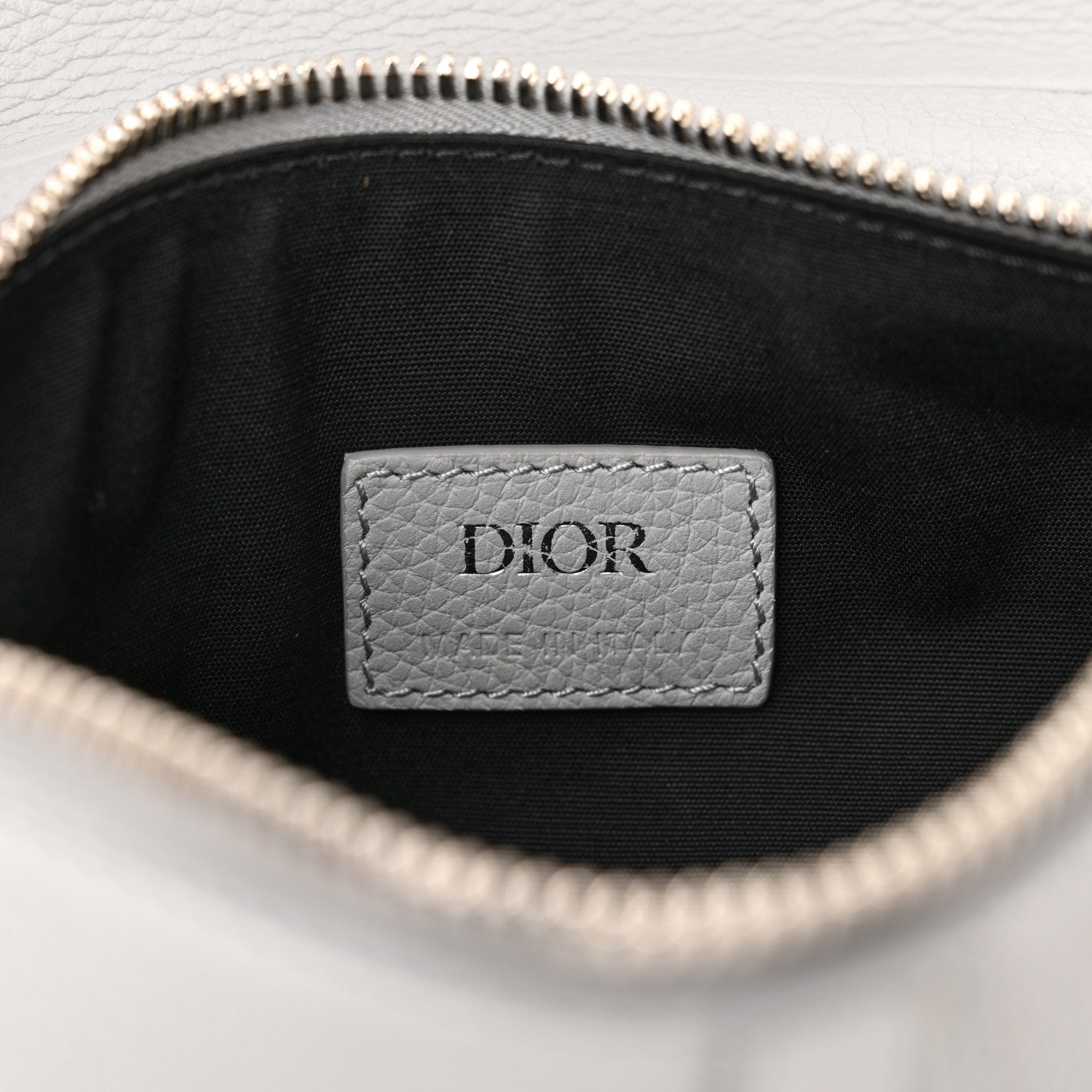 Christian Dior Grained Calfskin Mens Mini Saddle Bag Gray 6 of 12