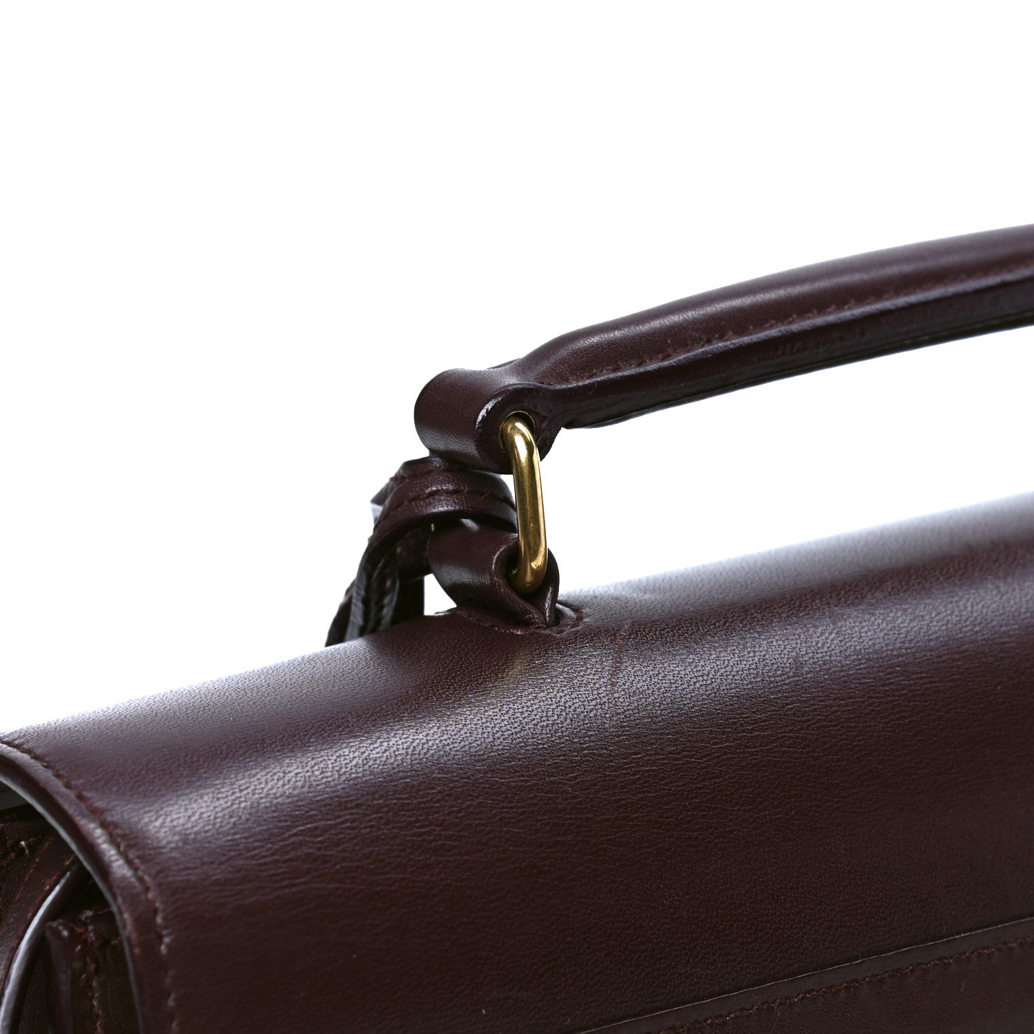 Saint Laurent Smooth Calfskin Medium High School Satchel Bordeaux 6 of 7