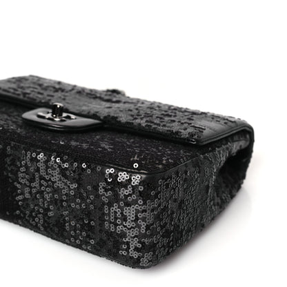Chanel Sequin Lambskin Medium Moonlight on Water Flap Black 9 of 10