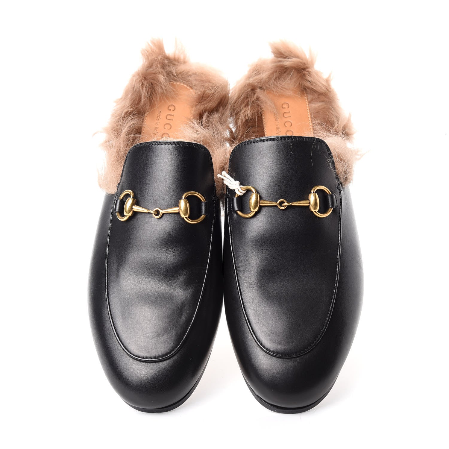 Gucci Calfskin Fur Womens Princetown Slippers 36.5 Black 5 of 9