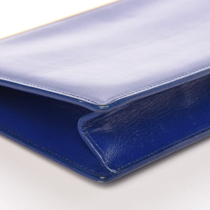 Saint Laurent Calfskin Lutetia Clutch Royal Blue 8 of 10
