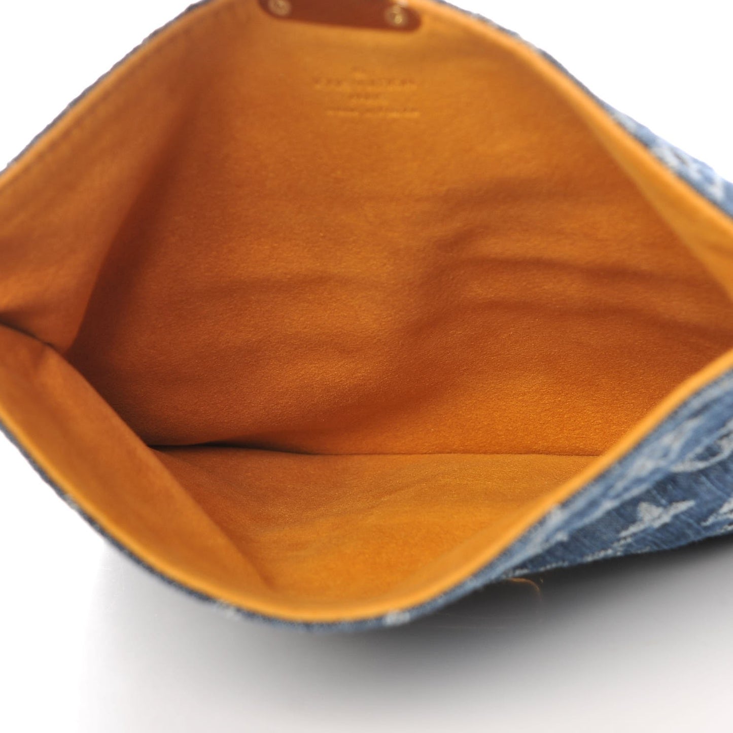 Monogram Denim Pochette Plat Clutch Blue