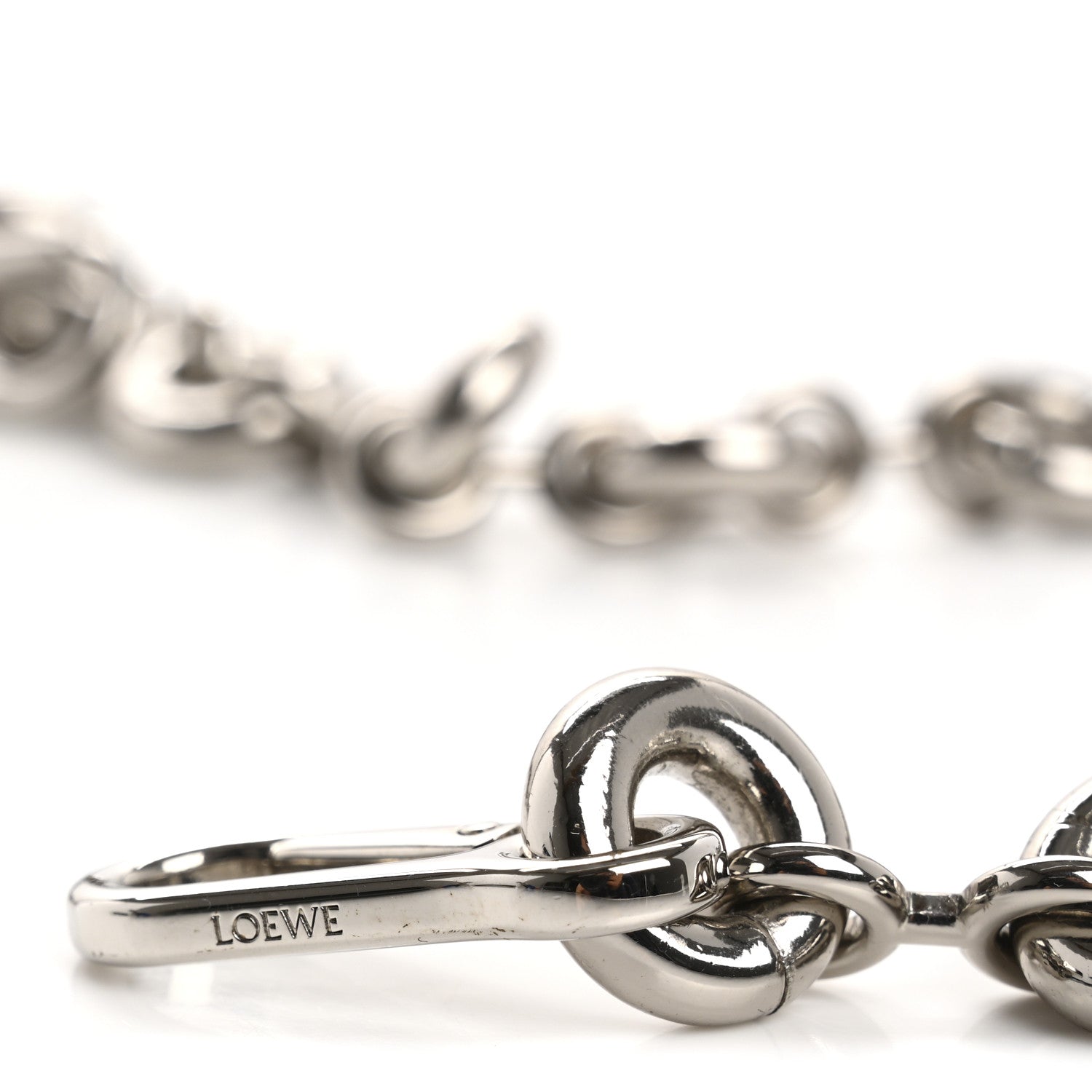 Loewe Aluminum Stainless Steel Donut Chain Shoulder Strap Silver 4 of 4