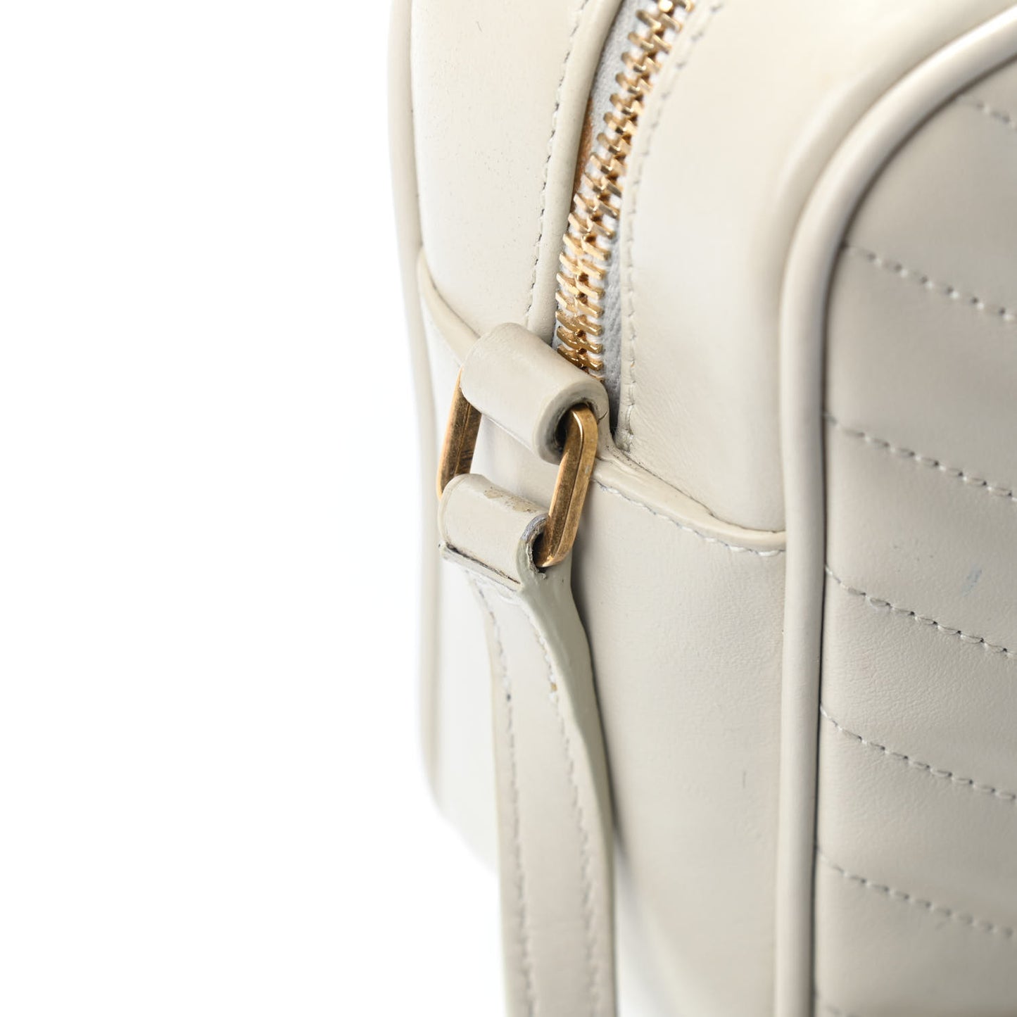 Calfskin Matelasse Monogram Lou Camera Bag Crema Soft