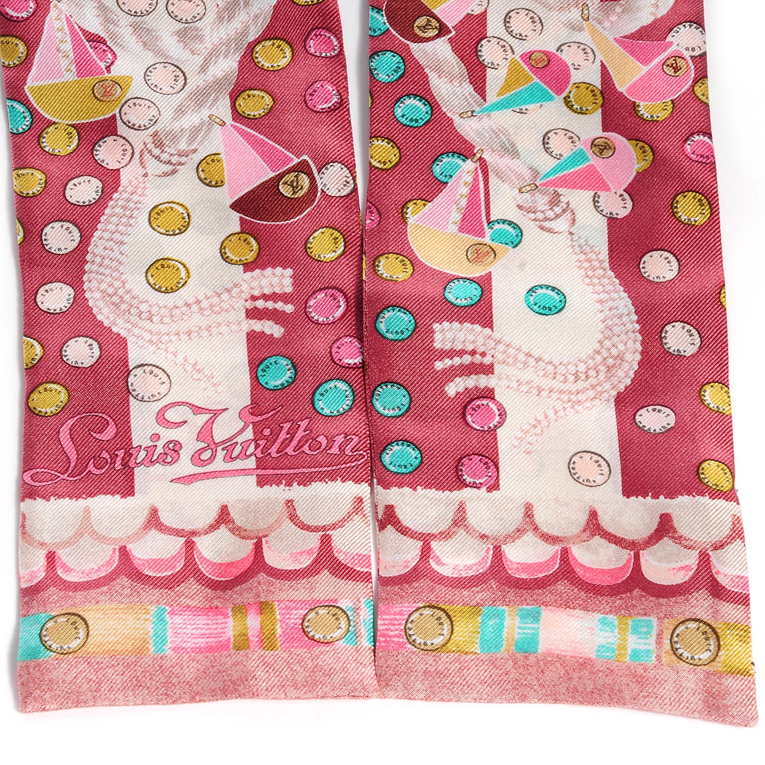 Louis Vuitton Silk Escale Bandeau Pink 3 of 5